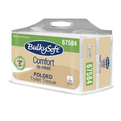 Тоалетна хартия на пачки Bulky Soft Comfor De-inked за диспенсър