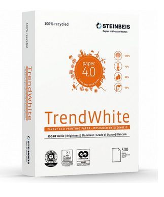 Рециклирана копирна хартия Trend White A4