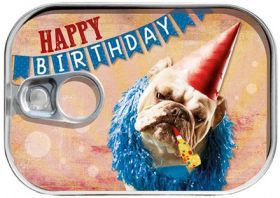 Картичка тип консерва Happy Birthday Dog