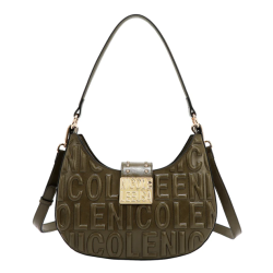 Чанта Nicole Lee, 26.5x25.5x5.5 cm, тъмнозелена