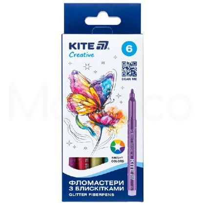 Флумастери Kite Creative брокат 6 бр.
