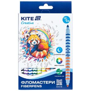 Флумастери Kite Creative двустранни 12 бр.