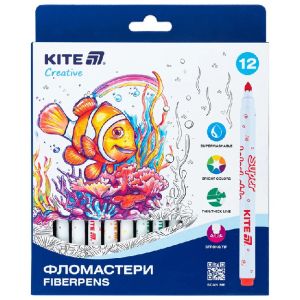 Флумастери Kite Creative Superwashable 12 бр.