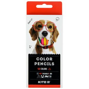 Цветни моливи Kite Dogs триъгълни 12 цвята